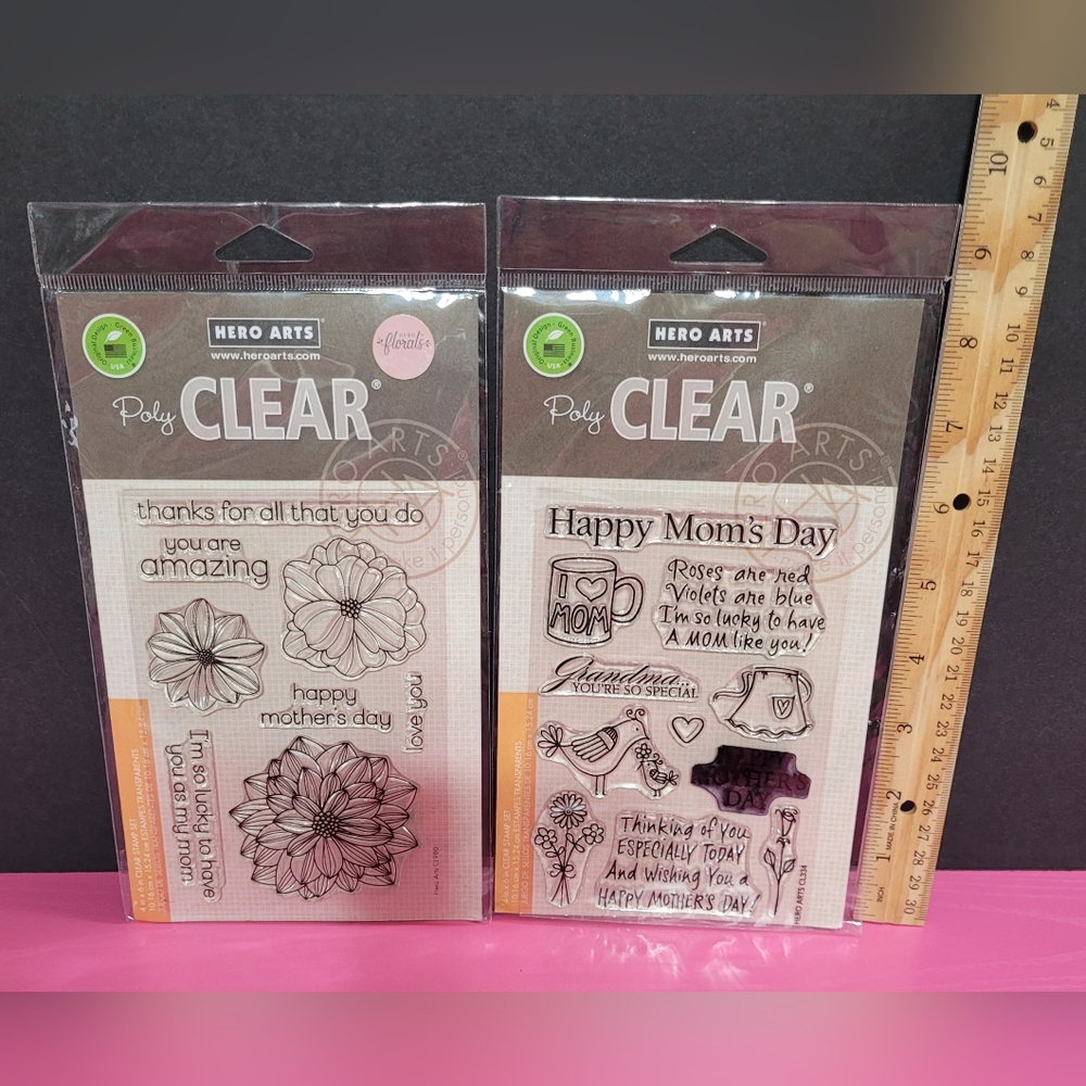Hero Arts Poly Clear Stamp Sets. Set Of 2. (0149)